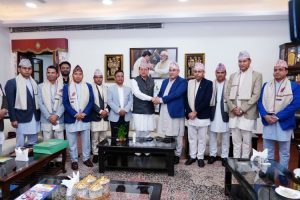 मुख्यमन्त्री शाह र उत्तराखण्डका मुख्यमन्त्री धामीबिच भेटवार्ता