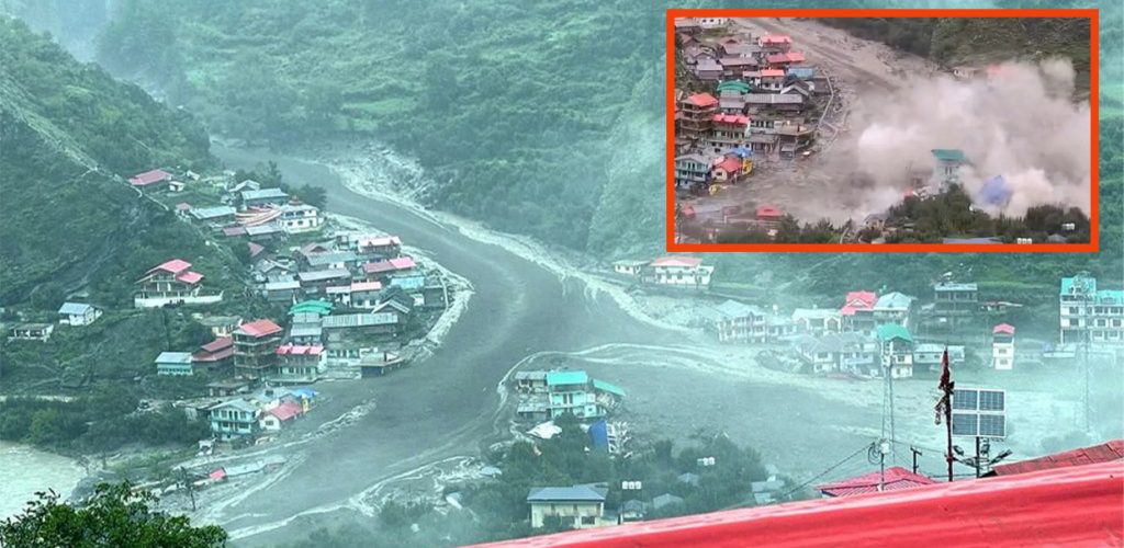 उत्तरकाशीमा धराली गाउँमा अचानक आएको बाढीमा परी चार जनाको मृत्यु, ५० जना बेपत्ता