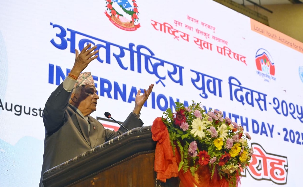 अब नेपाल बनाउने अभिभारा युवाहरूको काँधमा छ : राष्ट्रपति पौडेल