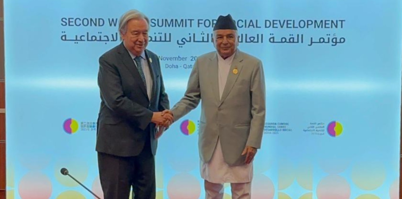 राष्ट्रपति पौडेल र संयुक्त राष्ट्र संघका महासचिव गुटेरेसबीच भेटवार्ता