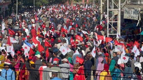 धनगढीमा नेपाली कम्युनिस्ट पार्टीको एकता सन्देश जुलुस