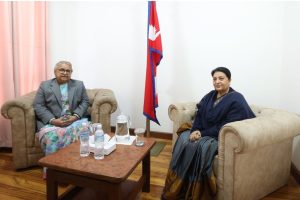 प्रधानमन्त्री कार्की र पूर्वराष्ट्रपति भण्डारीबीच भेटवार्ता