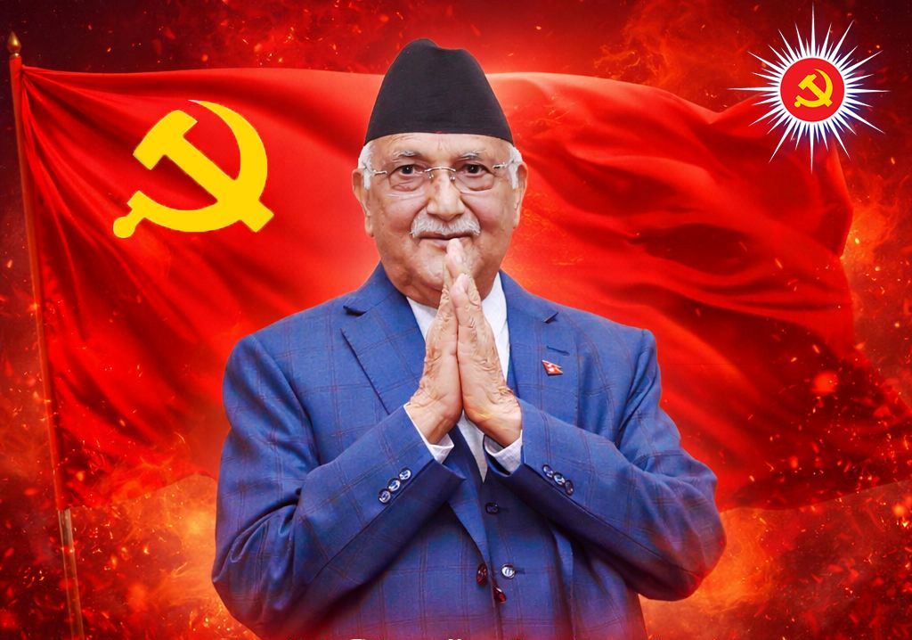 एमाले पार्टी नेतृत्वमा  केपी शर्मा ओली को ‘ह्याट्रिक’