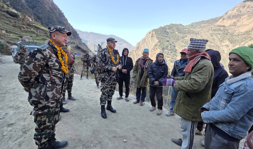 नेपाली सेनाद्वारा दार्चुला–तिङ्कर सडकको स्थलगत निरीक्षण