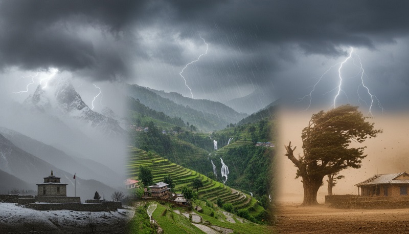 पश्चिम नेपालमा आज  आँधी र वर्षाको सम्भावना