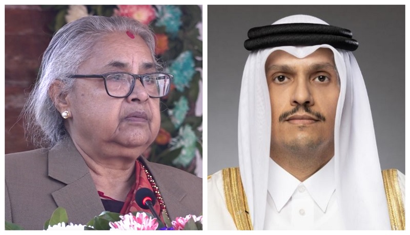 प्रधानमन्त्री कार्कीद्वारा कतारका समकक्षीसँग टेलिफोन संवाद : नेपालीको सुरक्षा र रेखरेदबारे कुराकानी